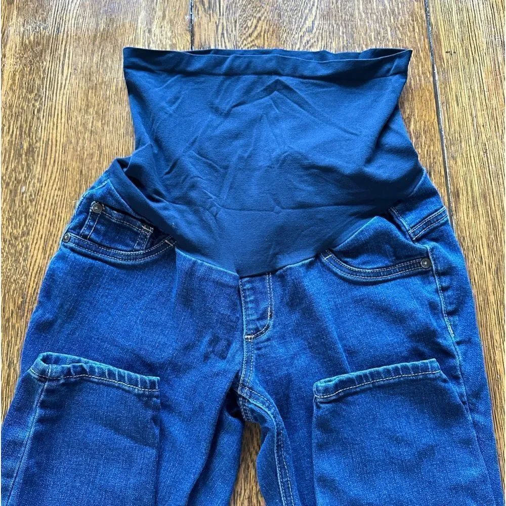 Indigo Blue Maternity Secret Fit Belly Stretch Ankle Skinny Jeans. Size PM